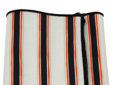 Orange & Black Striped Cotton Pocket Square - Fine And Dandy