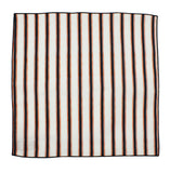 Orange & Black Striped Cotton Pocket Square - Fine And Dandy