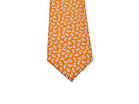 Orange & Blue Mini Paisley Silk Tie - Fine And Dandy