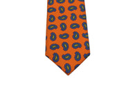 Orange Paisley Silk Tie - Fine And Dandy