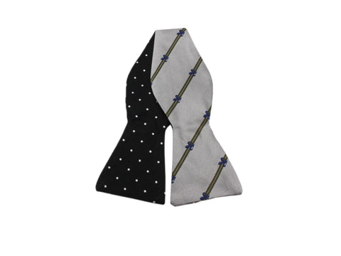 Polka Dot & Fleur De Lis Reversible Bow Tie - Fine And Dandy