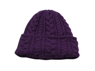 Purple Cable Knit Watch Cap - Fine And Dandy