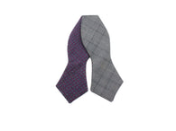 Purple Florette & Check Reversible Bow Tie