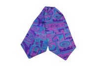 Purple Patterned Silk Ascot - Fine And Dandy