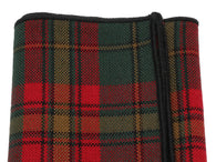 Red Tartan Wool Pocket Square - Fine And Dandy