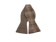 Sand and shadow plaid bow tie