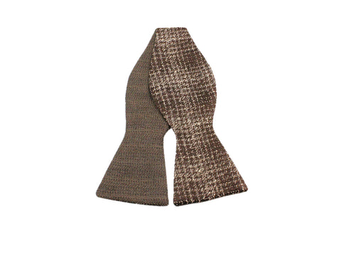 Sand and shadow plaid bow tie