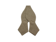 Tan Gingham Seersucker Bow Tie - Fine And Dandy