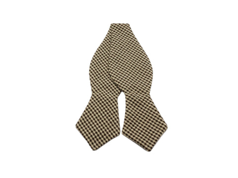 Tan Gingham Seersucker Bow Tie - Fine And Dandy