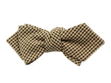 Tan Gingham Seersucker Bow Tie - Fine And Dandy