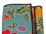 Gold & Teal Floral Panelled Pocket Square - Fine And Dandy