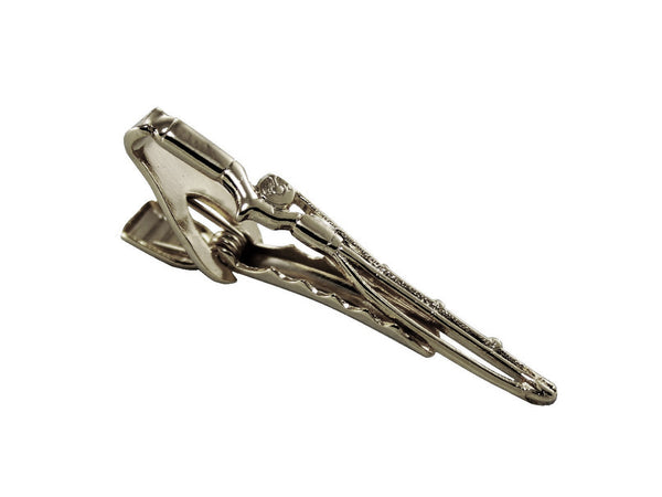 Carved Bass Fishing Rod Baitcaster Reel Square Tie Bar Clip Clasp Tack-  Silver or Gold