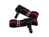Single Grip Red & Navy Sock Garters - Fine and Dandy