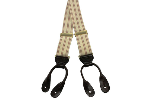 Terra Cotta Striped Suspenders - Fine and Dandy