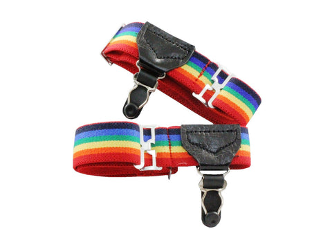 Single Grip Rainbow Striped Sock Garters - Fine and Dandy
