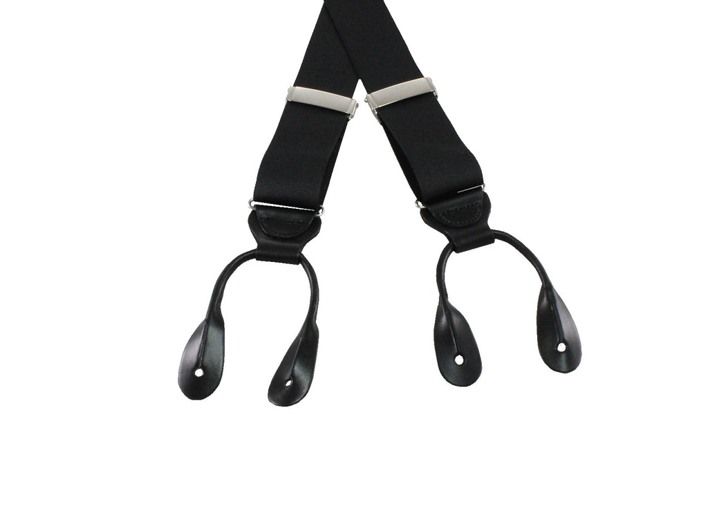 Black Grosgrain Suspenders - Fine and Dandy – Fine And Dandy