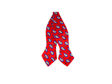 Red Paisley Silk Bow Tie - Fine and Dandy