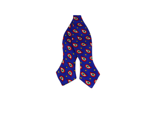 Blue Paisley Silk Bow Tie - Fine and Dandy