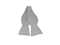 Silver Silk Bow Tie - Fine and Dandy