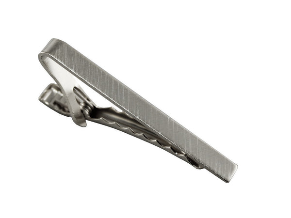 Silver Brushed Rectangular Tie Bar - Fine and Dandy