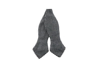 Black Houndstooth Wool Bow Tie - Fine and Dandy