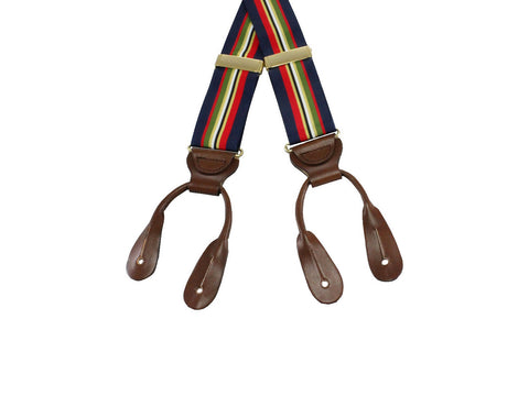 Navy Striped Grosgrain Suspenders