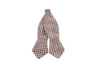 Red Check Linen Bow Tie - Fine and Dandy