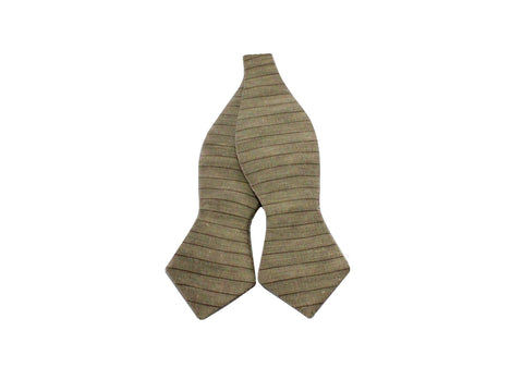 Sand Striped Linen Bow Tie - Fine and Dandy