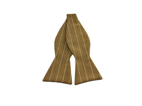 Camel Striped Wool Bow Tie - Fine and Dandy