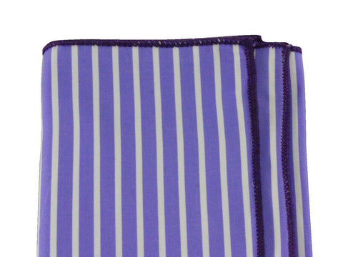 Periwinkle Striped Cotton Pocket Square - Fine and Dandy