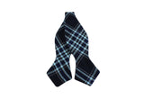 Blue Tartan Wool Bow Tie - Fine And Dandy