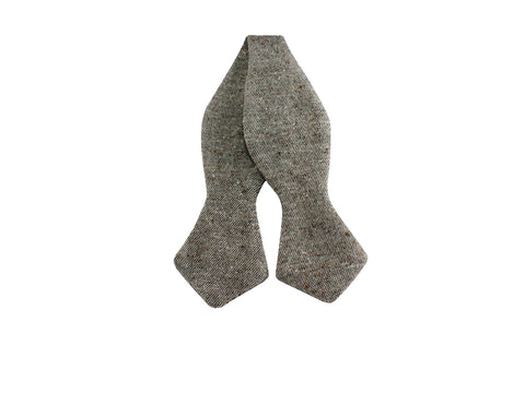 Oatmeal Donegal Tweed Wool Bow Tie - Fine And Dandy