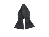  Black Donegal Tweed Wool Bow Tie - Fine And Dandy