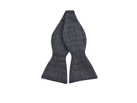 Blue Check Wool Bow Tie - Fine And Dandy