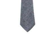 Blue Herringbone Linen Tie - Fine And Dandy