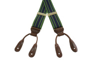 Green & Navy Grosgrain Suspenders - Fine and Dandy