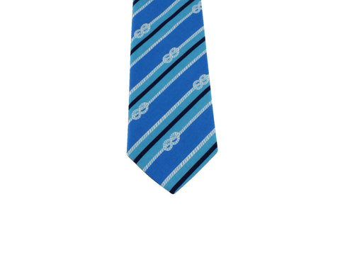 Blue Knots & Stripes Cotton Tie - Fine And Dandy