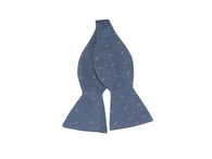Blue Paisley Cotton Bow Tie - Fine and Dandy