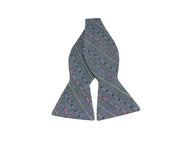 Woven Dotted Stripe Chambray Bow Tie - Fine and Dandy