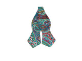 Teal Paisley Cotton Bow Tie - Fine and Dandy