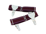 Burgundy Striped Sock Garters