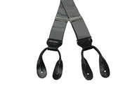 Black & Silver Grosgrain Suspenders - Fine And Dandy
