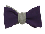 Purple & Sand Reversible Bow Tie - Fine and Dandy