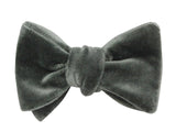 Pewter Velvet Bow Tie - Fine and Dandy