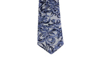 Blue Floral Silk Tie - Fine and Dandy