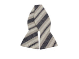 Washed Striped Linen Bow Tie - Fine and Dandy
