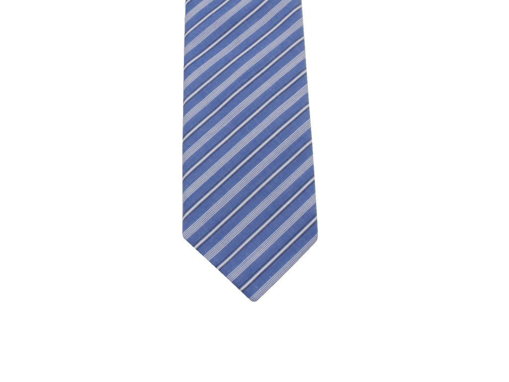 Blue Striped Cotton Tie - Fine and Dandy – Fine And Dandy