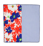 Floral & Striped Panelled Pocket Square