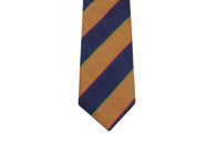 Gold & Navy Striped Silk Tie - Fine and Dandy