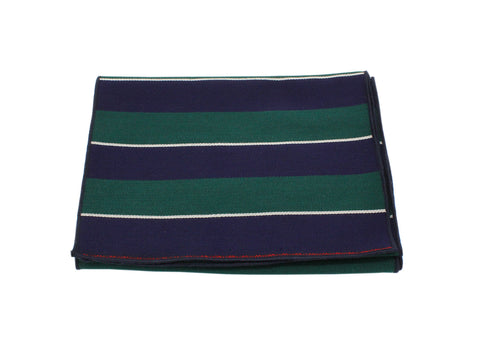 Green & Navy Striped Wool Scarf - Fine And Dandy